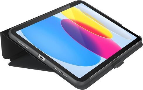 حافظة Speck StyleFolio لجهاز iPad A16 2025 الجيل الحادي عشر/العاشر 2022 مقاس 10.9 بوصة - غطاء بحامل نحيف، حافظة مقاومة للخدش مع حامل أقلام، أسود/أبيض in Kuwait