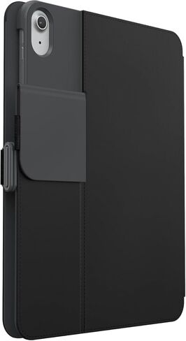 حافظة Speck StyleFolio لجهاز iPad A16 2025 الجيل الحادي عشر/العاشر 2022 مقاس 10.9 بوصة - غطاء بحامل نحيف، حافظة مقاومة للخدش مع حامل أقلام، أسود/أبيض in Kuwait