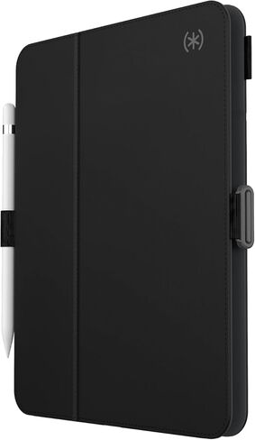 حافظة Speck StyleFolio لجهاز iPad A16 2025 الجيل الحادي عشر/العاشر 2022 مقاس 10.9 بوصة - غطاء بحامل نحيف، حافظة مقاومة للخدش مع حامل أقلام، أسود/أبيض in Kuwait