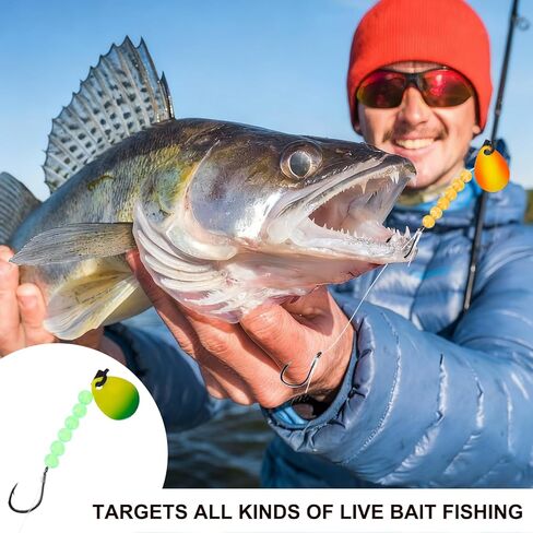 15 حزمة من أدوات الحفارات Walleye مقاس 47 بوصة ووزن 15 رطلًا، مجموعة صنع طعم الصيد أحادية الزاحف، أداة تعويم كولورادو سبينر الأخطبوط السنانير للتصيد في المياه العذبة in Kuwait
