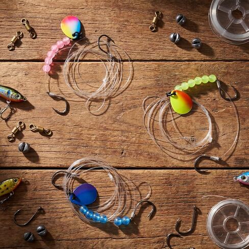 15 حزمة من أدوات الحفارات Walleye مقاس 47 بوصة ووزن 15 رطلًا، مجموعة صنع طعم الصيد أحادية الزاحف، أداة تعويم كولورادو سبينر الأخطبوط السنانير للتصيد في المياه العذبة in Kuwait