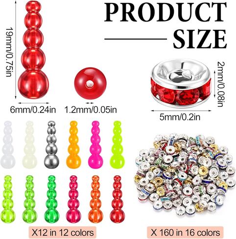 160 Pcs Fishing Beads 12 Pcs Stacked Fishing Beads for Spinner Rig Making Perch Spinner Rig Lure Making Supplies for Trout Walleye DIY Saltwater Freshwater in Saudi Arabia