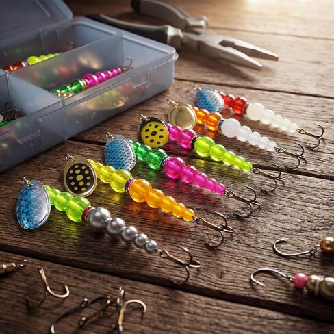 160 Pcs Fishing Beads 12 Pcs Stacked Fishing Beads for Spinner Rig Making Perch Spinner Rig Lure Making Supplies for Trout Walleye DIY Saltwater Freshwater in Saudi Arabia