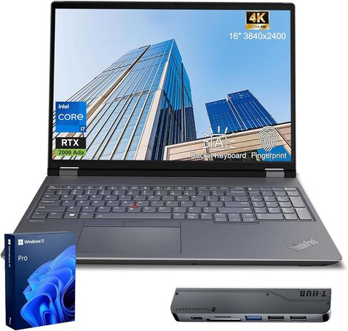 كمبيوتر محمول Lenovo ThinkPad P16 Business Mobile Workstation AI، RTX 2000 Ada، Intel Core i7-14700HX، 16 بوصة UHD + 3840 x 2400 IPS، 32 جيجابايت DDR5، 1 تيرابايت SSD، بصمة الإصبع، Wi-Fi 6، Windows 11 Pro، مع مجموعة حزمة in Kuwait