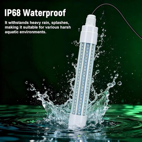 Underwater Green Fishing Light, 12V Brightness IP68 Waterproof LED Underwater Fishing Light for Fish Crappie and Squid Attracting, 1600 lumens for Boats Docks Kayaks Marines (16.4ft) in Kuwait
