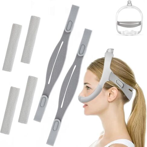 عبوة واحدة من حزام الرأس البديل من Bukpom متوافق مع Airfit N30i وP30i، لوازم قيمة رائعة وناعمة ومتينة وقابلة للتعديل وقابلة للتعديل مع غطاءين للحزام لتقليل ضغط الوجه in Kuwait