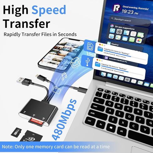 قارئ بطاقات XD، قارئ بطاقات SD 3 في 1 لهواتف iPhone، محول بطاقات SD/TF/XD مع Lightning/USB C/USB A، قارئ بطاقات صور XD لأجهزة iPhone 17/16/15/14/13/12، iPad، Android، الكمبيوتر الشخصي، التوصيل والتشغيل in Kuwait