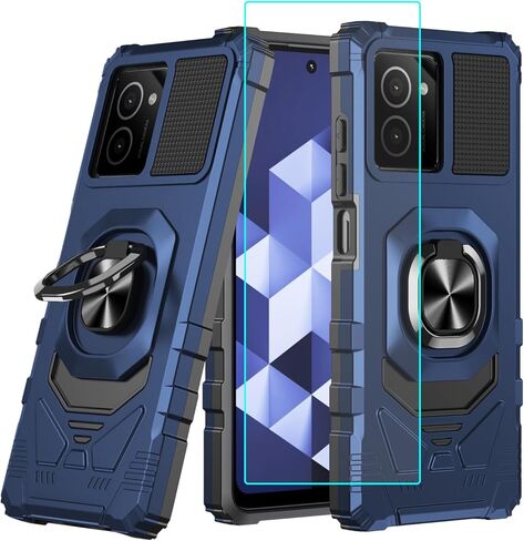 لحافظة HMD Vibe N159V مع واقي شاشة واحد، طبقة مزدوجة هجينة شديدة التحمل لحماية المدافع، غطاء ممتص للصدمات مقاوم للصدمات ومتين ومتين باللون الأحمر in Kuwait