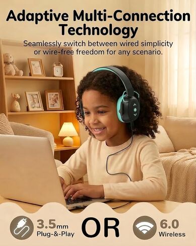 Kids Bluetooth 6.0 Safety Earmuff for Kids, 29dB SNR Noise Cancelling Headphones with 94dB Lock Noise Reduction, 80H Playtime, Hearing Protection for Autism, Travel, Monster Jam, Black in Kuwait