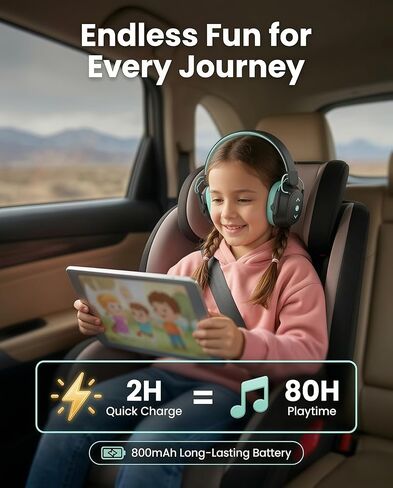 Kids Bluetooth 6.0 Safety Earmuff for Kids, 29dB SNR Noise Cancelling Headphones with 94dB Lock Noise Reduction, 80H Playtime, Hearing Protection for Autism, Travel, Monster Jam, Black in Kuwait