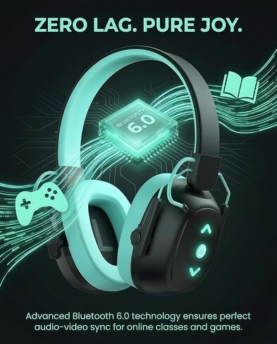 Kids Bluetooth 6.0 Safety Earmuff for Kids, 29dB SNR Noise Cancelling Headphones with 94dB Lock Noise Reduction, 80H Playtime, Hearing Protection for Autism, Travel, Monster Jam, Black in Kuwait
