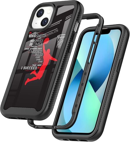 Street Fashion Cool Funny Dunk Basketball Design Compatible with iPhone 14 Case/13 Case for Boys Man Luxury Shockproof Rugged Cover Dual Layer Soft TPU Bumper Full-Body Protective Case in Saudi Arabia