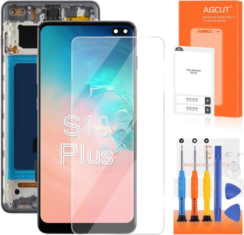 INCELL لهاتف Samsung Galaxy S10 Plus استبدال شاشة Samsung S10 Plus LCD G975F G975FW SM-G975U LCD محول الأرقام شاشة تعمل باللمس أسود مع إطار in Kuwait