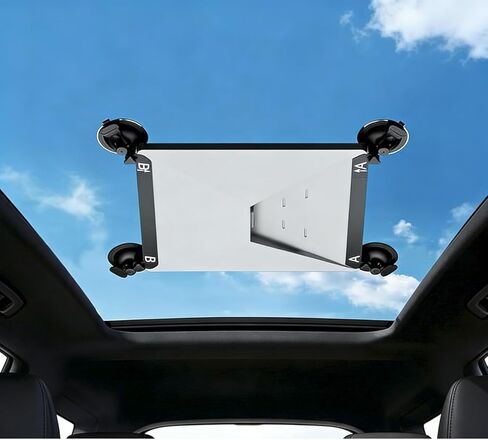 Starlink Mini Suction Cup Mount for Car, RV, Truck, Boat - Secure 4-Cup Design with Anti-Scratch Pads - Tool-Free Installation for Stable Satellite Signal on Road Trips & Camping (Black) in Kuwait