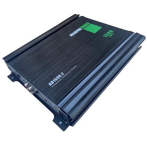 Audio360 AD1500.2 2-Channel Car Audio Amplifier, 1500W Max Power, Compact Class AB Amp with Dual 25A Fuses, 90dB SNR, Stereo/Bridged Mode in Kuwait