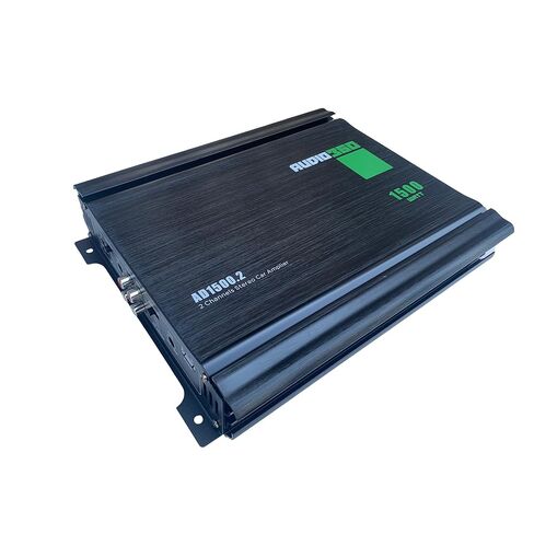 Audio360 AD1500.2 2-Channel Car Audio Amplifier, 1500W Max Power, Compact Class AB Amp with Dual 25A Fuses, 90dB SNR, Stereo/Bridged Mode in Kuwait