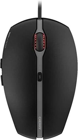 ماوس Cherry GENTIX 4K USB بصري 3600 نقطة في البوصة يمكن استخدامه بكلتا اليدين، أسود (متجدد) in Kuwait
