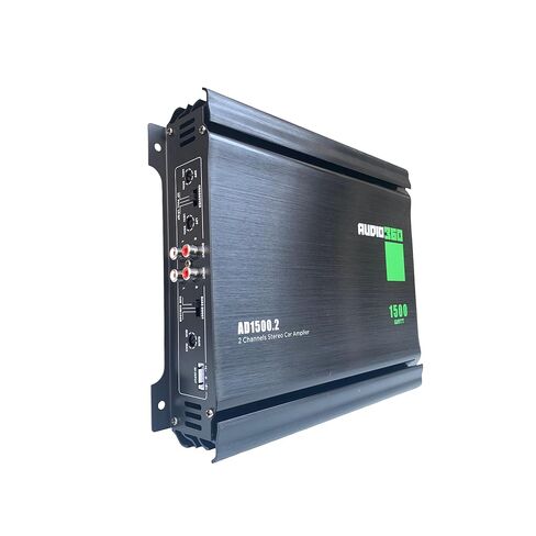 Audio360 AD1500.2 2-Channel Car Audio Amplifier, 1500W Max Power, Compact Class AB Amp with Dual 25A Fuses, 90dB SNR, Stereo/Bridged Mode in Kuwait