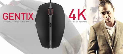 ماوس Cherry GENTIX 4K USB بصري 3600 نقطة في البوصة يمكن استخدامه بكلتا اليدين، أسود (متجدد) in Kuwait