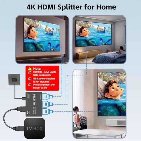 منفذ عرض KiWiBiRD إلى HDMI Splitter 1 في 3 مخرج، محول شاشة ثلاثي 4K DP إلى HDMI، يدعم وضع المرآة 2160p 1440p 1080p HDCP، متوافق مع شاشات TV Box Gaming PC Laptop PS5 PS4 in Kuwait