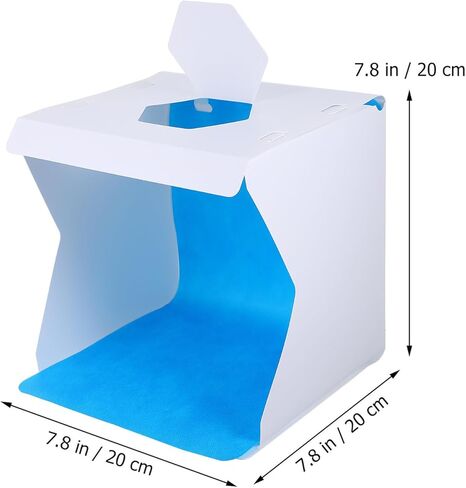 TEHAUX 20cm LED Photography Light Box Mini Folding Photo Tent with Backdrops for Jewelry and Shooting, Portable Studio Lighting Tool for Product Photography in Kuwait