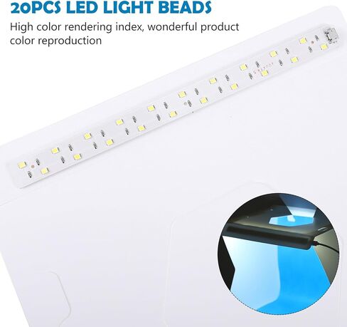 DOITOOL 20cm LED Mini Photography Light Box with 6 Backdrops, Portable Photo Studio Tent for Jewelry and Product Shooting, Folding Photo Light Box Kit for Indoor Photography in Kuwait