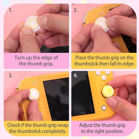 NANANINO Cute Silicone Joycon Thumb Grip Caps (Yellow) in Kuwait