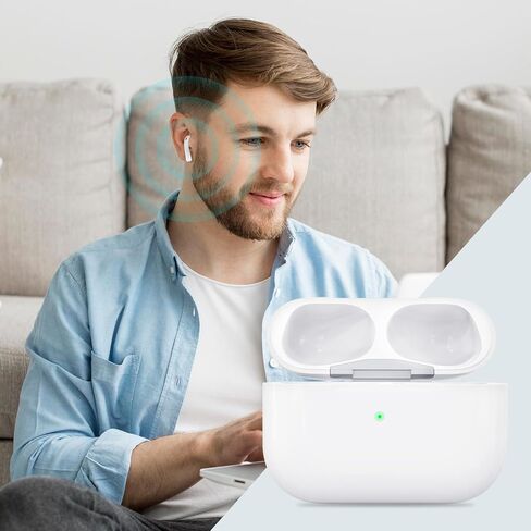 Charging Case for AirPods Pro 1st/2nd Generation, Charger Port for Airpod Pro 2nd/1st Replacement Charger Case Built-in 660 mAh Battery Support Wireless & Wired (Case pro 1/2 L Port) in Kuwait