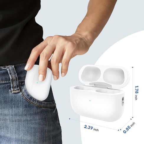 Charging Case for AirPods Pro 1st/2nd Generation, Charger Port for Airpod Pro 2nd/1st Replacement Charger Case Built-in 660 mAh Battery Support Wireless & Wired (Case pro 1/2 L Port) in Kuwait