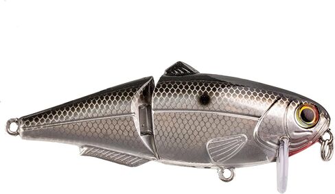 Strike King (HCWS2-428) Wake Shad Fishing Lure, Single Jointed Swimming Topwater Wakebait, 1-Ounce, Size 2 Treble Hooks, Mirage Chrome Black in Kuwait