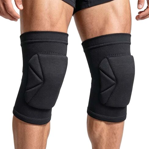 Men & Women Knee Pads for Wrestling, Elastic Knee Protector for Soccer, Volleyball, Gym, Flooring, Gardening, Exercise, Snowboarding and Workout - Comfortable Fit Knee Protector for Workers, Black L in Saudi Arabia