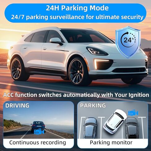 OBD2 to USB C Power Cable for Dash Cam, Plug and Play Dashcam Hardwire Kit with LED Voltmeter, 4-Level Low Voltage Protection (11.6V/11.9V/12.5V/20min), 12V-24V to 5V/3A for Parking Mode, 11.5ft/3.5M in Kuwait