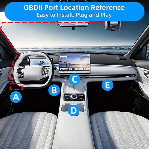OBD2 to USB C Power Cable for Dash Cam, Plug and Play Dashcam Hardwire Kit with LED Voltmeter, 4-Level Low Voltage Protection (11.6V/11.9V/12.5V/20min), 12V-24V to 5V/3A for Parking Mode, 11.5ft/3.5M in Kuwait
