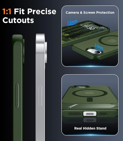 حافظة مغناطيسية متوافقة مع حافظة iPhone 16E، [مسند مدمج غير مرئي] [متوافقة مع MagSafe] [مقاومة للصدمات من الدرجة العسكرية] حافظة رفيعة شفافة غير لامعة لهاتف iPhone 16E 6.1 بوصة 2025 in Kuwait