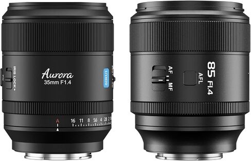 SIRUI Aurora F1.4 Full Frame Auto Focus Lens Set, 85mm Telephoto Prime Portrait & 35mm Wide Angle Prime Lens for Z Mount Cameras, Black in Kuwait