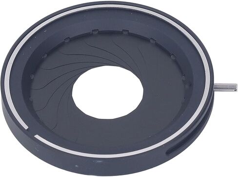 Adjustable Iris Aperture Diaphragm, 2.5‑36mm Optical Diaphragm with 14 Blades, Aluminum Alloy Iris Lens for Microscopy and Imaging Systems, OD 50mm Thickness 6mm in Kuwait