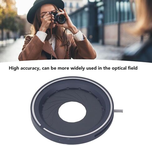 Adjustable Iris Aperture Diaphragm, 2.5‑36mm Optical Diaphragm with 14 Blades, Aluminum Alloy Iris Lens for Microscopy and Imaging Systems, OD 50mm Thickness 6mm in Kuwait