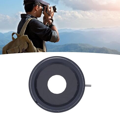 Adjustable Iris Aperture Diaphragm, 2.5‑36mm Optical Diaphragm with 14 Blades, Aluminum Alloy Iris Lens for Microscopy and Imaging Systems, OD 50mm Thickness 6mm in Kuwait