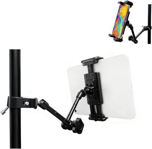 Multi-Scene Universal Tablet Holder 360° Adjustable Mount for Treadmills, Exercise Bikes, Strollers, Wheelchairs, Golf Carts & More, with Secure Clamp for 4.7–12.9" Tablets & Phones in Kuwait