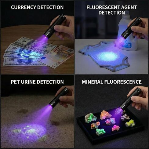 ALONEFIRE SV127 Mini 365nm UV Light USB-C Rechargeable Blacklight Pet Urine Detector Money Scorpion Detection with Built-in Battery in Saudi Arabia