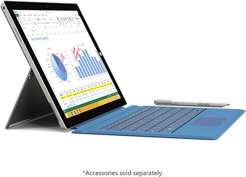 Microsoft Surface Pro 3 Tablet PC, 12" (2160 x 1440) Touchscreen, Windows 11 Pro, Intel Core i5-4300, 8GB RAM, 256GB SSD, CAM (Renewed) in Kuwait