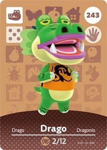 Drago - Nintendo Animal Crossing Happy Home Designer Amiibo Card - 243 by Nintendo in Kuwait