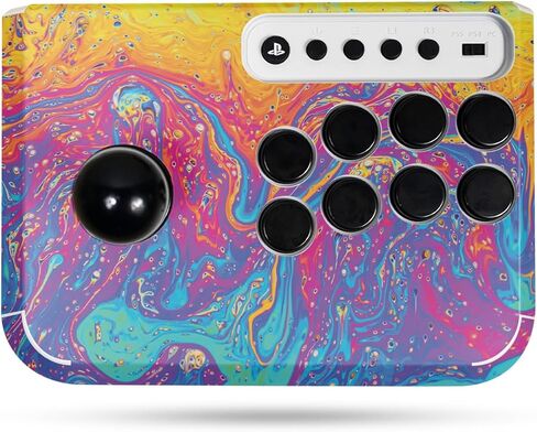 Carbon Fiber Gaming Skin Compatible with Hori Fighting Stick Mini (PS5, PS4, PC) - Textured Gold - Premium 3M Vinyl Protective Wrap Decal Cover - Easy to Apply | Crafted in The USA by MightySkins in Kuwait