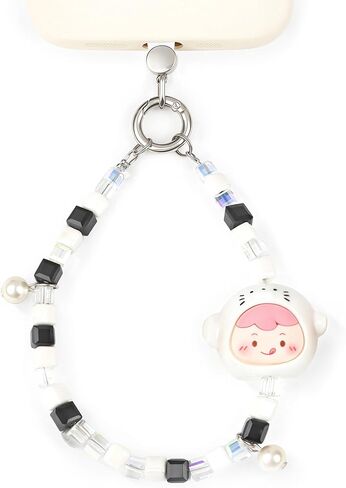 Cute Phone Charm, Phone Wrist Strap with 3D Figurine Bead, Anti-Lost Cellphone Chain Wristlet with Tether Tab for Women in Kuwait