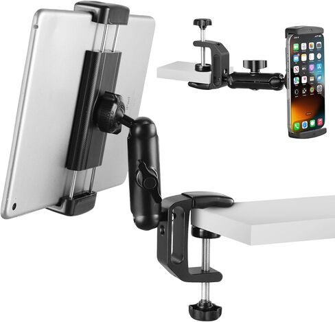حامل SH ipad للمكتب، حامل كمبيوتر لوحي للمكتب، حامل كمبيوتر لوحي للمطبخ، حامل ذراع من سبائك الألومنيوم قابل للتعديل 360 درجة للعمل، مكالمات الفيديو، السرير، متوافق مع iPad 4.7"-13"، iPhone، القارئ الإلكتروني in Kuwait