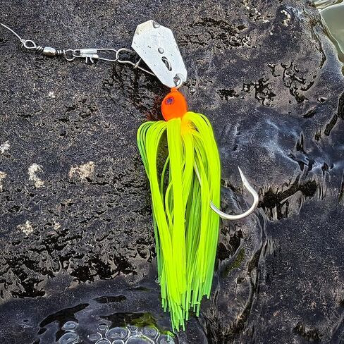 5Pcs Buzz Bait Fishing Bladed Jigs Lures Multicolored Jig Skirts for Bass Trout Walleye 3.15in/0.39oz in Kuwait