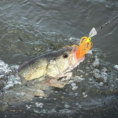 5Pcs Buzz Bait Fishing Bladed Jigs Lures Multicolored Jig Skirts for Bass Trout Walleye 3.15in/0.39oz in Kuwait