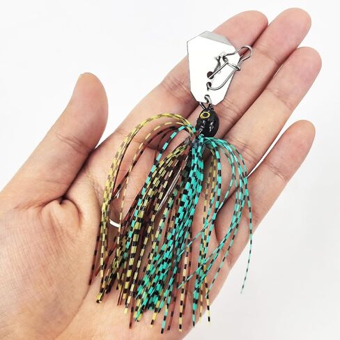 5Pcs Buzz Bait Fishing Bladed Jigs Lures Multicolored Jig Skirts for Bass Trout Walleye 3.15in/0.39oz in Kuwait