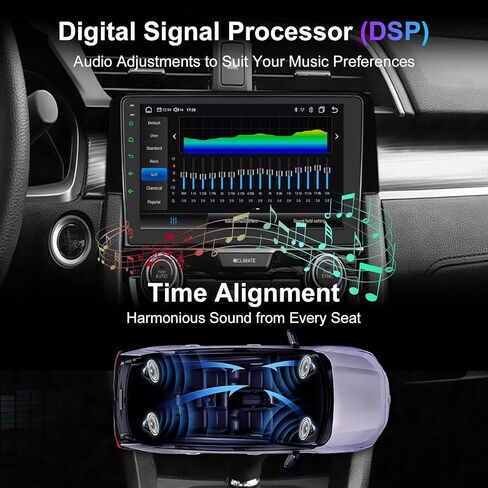 【8 core 4GB+64GB】 Car Stereo for Honda Civic 2016 2017 2018 2019 2020 2021, 9 Inch Touch Screen Wireless Carplay Andriod Auto, 5G Wi-Fi Bluetooth GPS SWC DSP FM in Kuwait