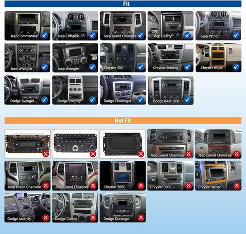 راديو سيارة Eonon GPX7A 4+64 جيجابايت لسيارة Jeep Wrangler JK 2007-2018/Dodge Ram 1500/2500 2009-2012/Chrysler 200، شاشة لمس عالية الدقة 10.1 بوصة، CarPlay Android Auto، بلوتوث 5.4، SWC in Kuwait